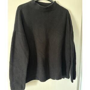 J. Jill Mock Neck Cotton Blend Black Pullover Sweater XL